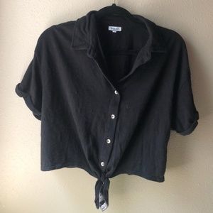 Women's Black Tie Crop Top